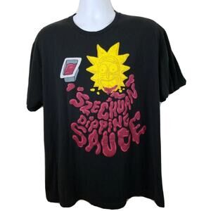 Rick and Morty Szechuan dipping sauce black t-shirt size XL cartoon network